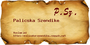 Palicska Szendike névjegykártya